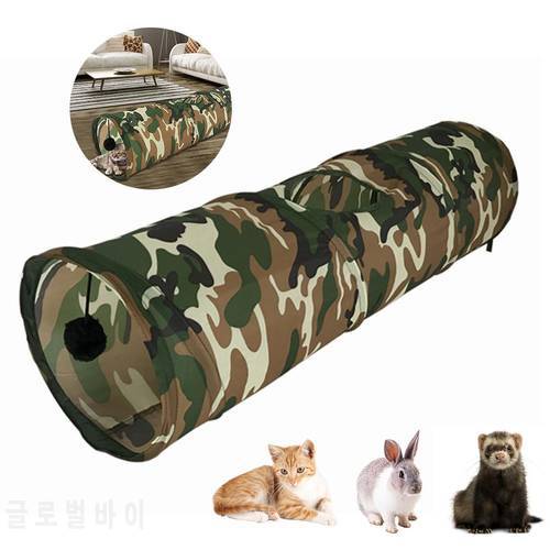 Pet Cat Tunnel 2 Holes Play Tubes Cat Toys Collapsible Cat Tunnel Toy Pet Play Tube Ball Toys For Rabbits Kittens Ferrets Dogs