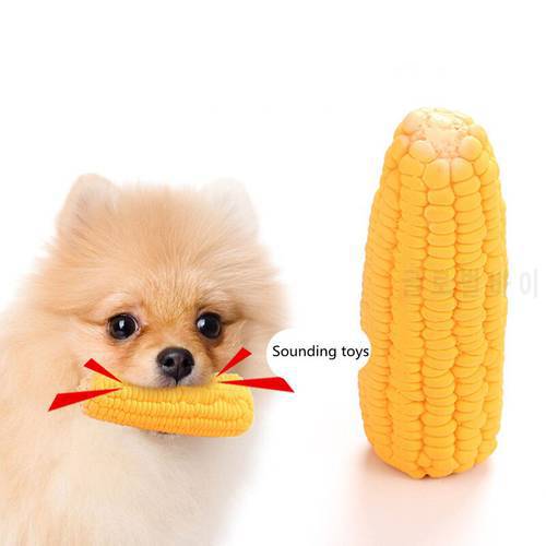 New Pet Dog Puppy Latex Corn Shape Squeaky Bite-resistant Interactive Play Chew Toy Dog Accessories