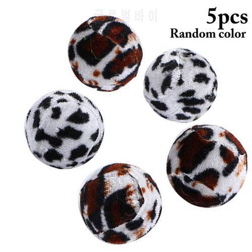 5pcs Cat Toy Pet Leopard Ball Cat Toy Interactive Sound Funny Kitten Ball Toy Cat Playing Toy For Pet Cat Accessories