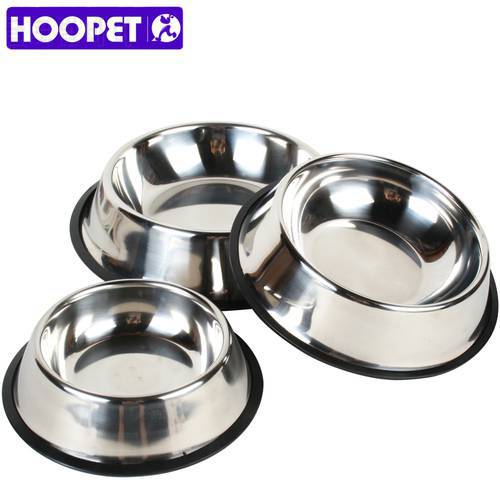 HOOPET Pet Dog Daily Products Stainless Steel Feeder Bowls Feeding Food Water Dish