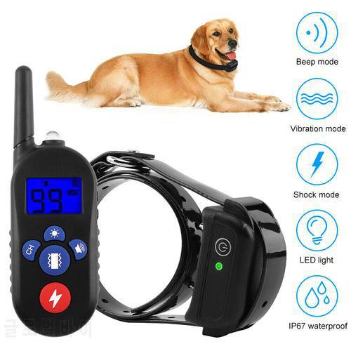 Pet Trainer Waterproof IP67 Rechargeable Remote Control Dog Training Collar Prevent Dog Bark Training Collar