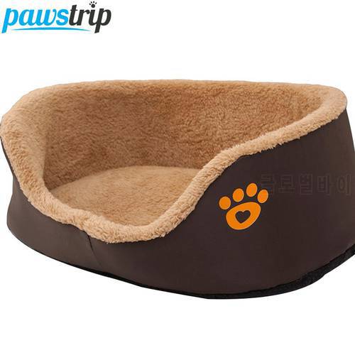 pawstrip Round Dog Sofa Bed Soft Fleece Warm Cat Beds Chihuahua bulldog Small Dog Beds cama perro Pet Beds For Dogs/Cats S/M
