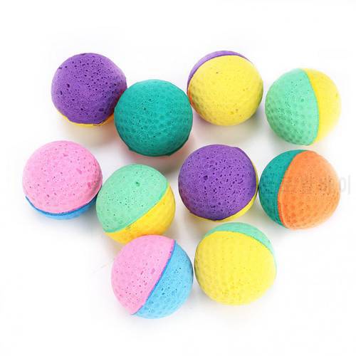 10 Pcs Set Colorful Dog Cat Kitten Play Toy Latex Interactive Balls New Style Soft Elastic Cat Toys for Pet Training Supplies