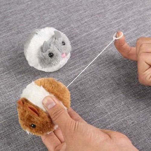 Interactive Cat Toy Trembling Mouse Moving Toy Clockwork Dog Toys Random Pet Cat Plush Toy Automatic Movement Mouse 7*6*4.5cm