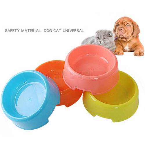 1 Piece Dogs Food Water Plastic Bowls Simple Cats Puppy Feeder Drinking Dish Random Solid Color Feeding Supplies Pet Products