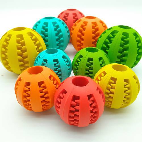 Pet Toys Interactive Elasticity Dog Ball Natural Rubber Leaking Dog Toy Tooth Cleaning Ball Cat Dog Chew Interactive Toys