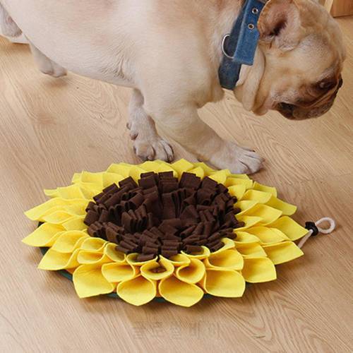 Sunflower Shape Dog Snuffle Mat Puppy Training Sniffing Feeding Blanket Pet Pad Dog Bed