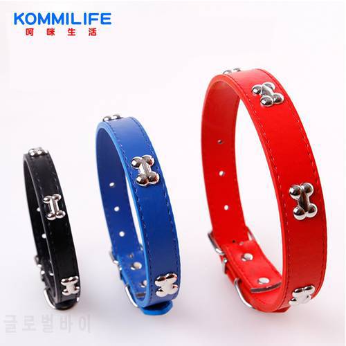 Dog Collar Leather Ornament Medium-Sized Bone Dogs Neck Strap Dog Collar Personalized Small Dogs Collars Teddy Dogs