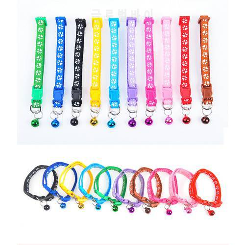 10 Color With Bell Collars Delicate Safety Casual Nylon Dog Collar Neck Strap Fashion Adjustable Bell Pet Cat Dog Collar