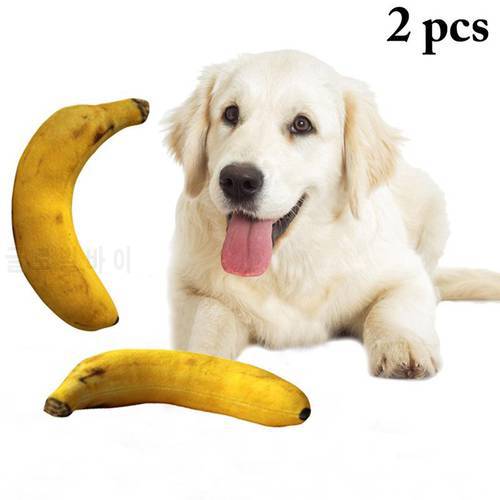 Dorakitten 2Pcs/Set Banana Shape Dog Toys Lifelike Puppy Squeaky Toy Plush Dog Toys Puppy Chew Toy Pet Supplies Dog Favors