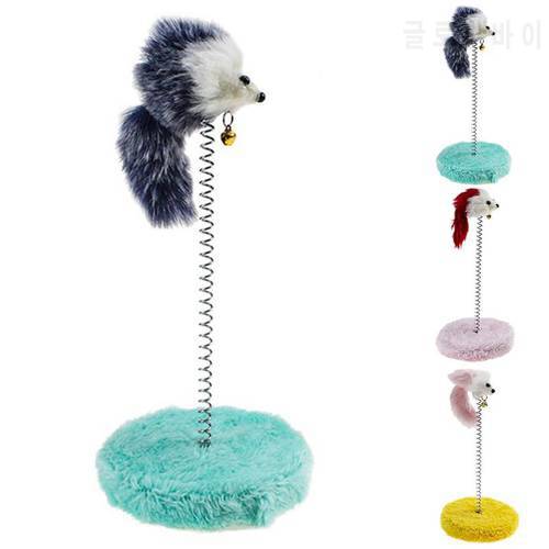Cat Spring Toy Interactive Plush Cat Scratching Toy Kitten Mouse Toy with Bell Toys for Cats easer Pet Interactive Supplies