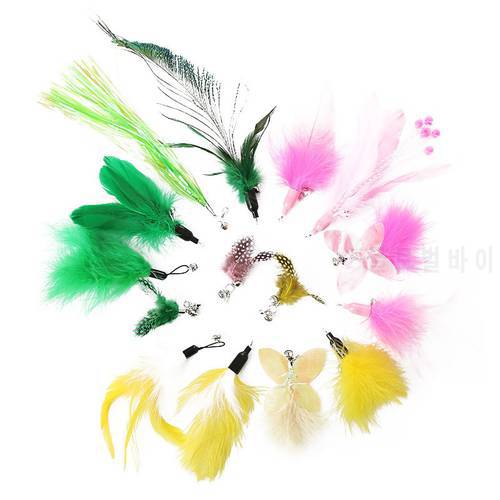 5pcs Cat Teaser Replacement Cat Feather Refill Cat Wand Refill Pet Cat Teaser Toys Feather Cats Toy for Cat Supplies