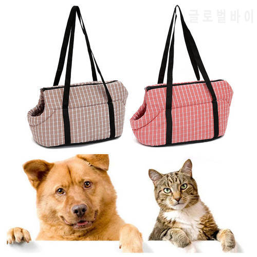1pc Striped Dogs Cats Carrying Handbags Outside Travel Puppy Cats Carrying Plaid Shoulder Bags Breathable Dog Carriers Bags