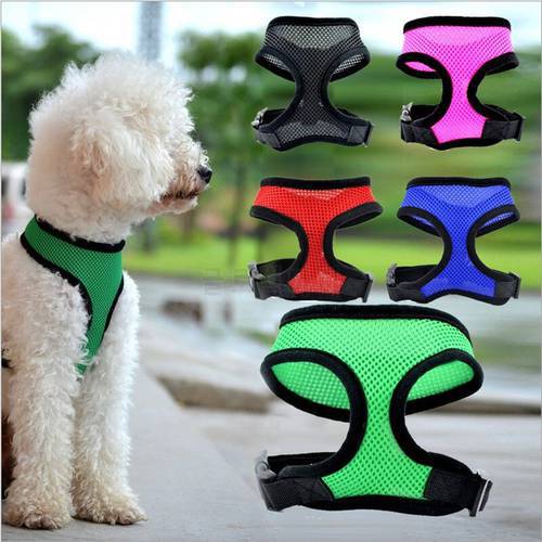Dog Harness Vest Adjustable Soft Breathable Dog Supplies Nylon Mesh Vest Harness For Small Animals Puppy Collar Cat Chest Strap