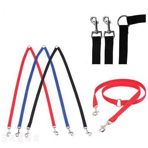 Nylon 2 in 1 Pet Dog Leashes Double Walk Leash Dog Coupler Twin Lead Collar Leashes For Dog Cat Walking Training