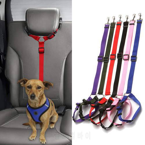 Pet Supplies Car Seat Belt Dog Seat Belt Dog Leash Belt Adjustable Cushioning Elastic Reflective Safety Leash Rope for Dog Cat
