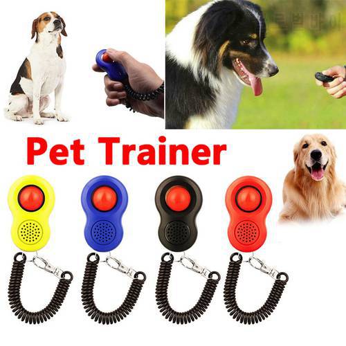 1Pc ABS Pet Dog Cat Button Click Clicker Trainer Training Obedience Aid Wrist Strap Stop Barking Pet Supplies