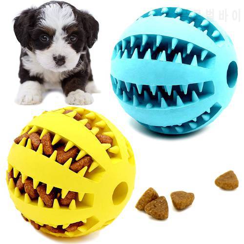 Dog Ball Toys for Pet Tooth Cleaning Chewing Fetching IQ Treat Playing and Training Ball Nontoxic Natural Food Dispensing Toys