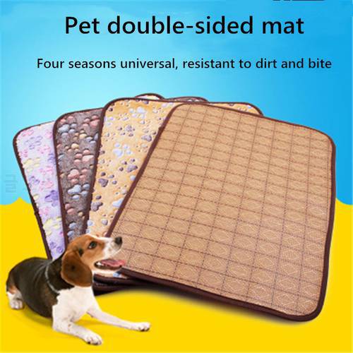 Multicolor spring and summer double-sided rattan mat Teddy Golden Retriever Kennel mat Pet cool mat
