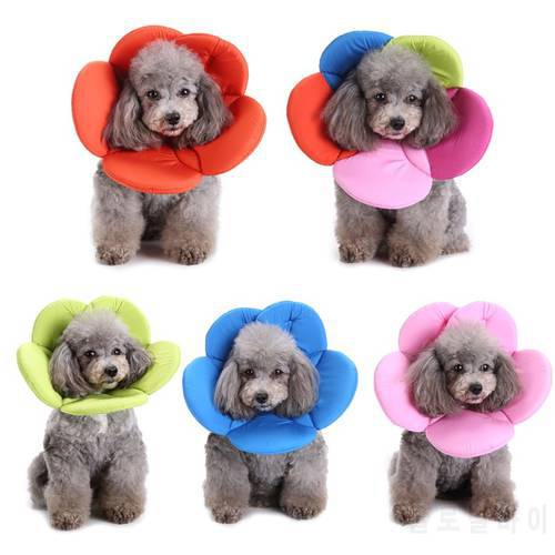 Pet Cat Dog Flower Protection Neck Collar Anti Bite And Lick Ring Elizabeth Collar Cover Beauty Adjustable Protector Cover Ring
