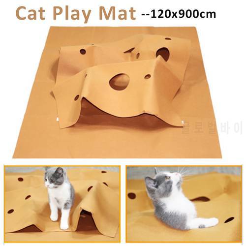 2-Layer Cat Activity Play Mat Fun Interactive Play Scratch Resistant Toys Brown Bite Pad Scratch Resistant Toys