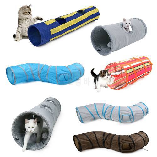 Free Ship Pet Funny Toy Foldable Pet Cat Tunnel Balls Play Tubes Balls Cat House Toys Puppy Ferrets Rabbit Play Dog Tunnel Tubes