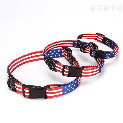 American Flag Pet Collar For Dog and Cat Neckband Harness with Leash Pet Accessories