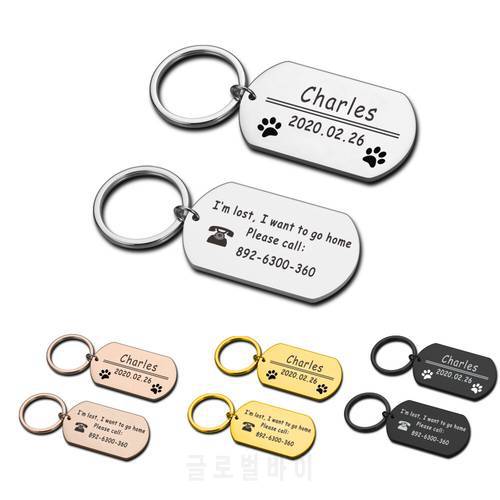 Personalized Dog Name Birthday Date Phone ID Tag Pet ID Name Anti-lost Dog Collar Tag Pendant Keyring Tag for Cat Puppy