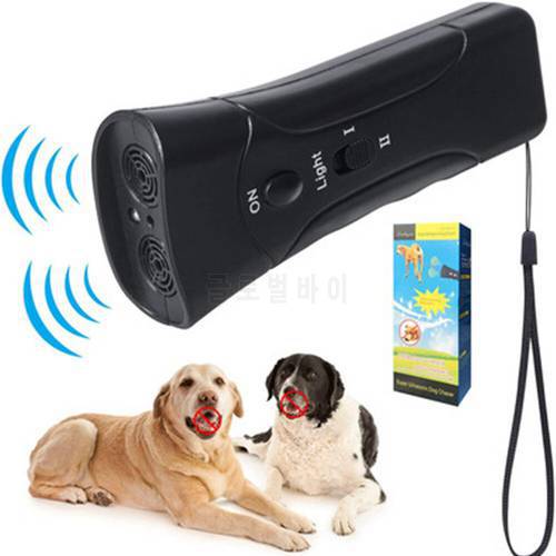 Ultrasonic Double Head Double Horn LED Laser Dog Training Device Dog Repeller Pet Dog Barking Training Device Without Battery