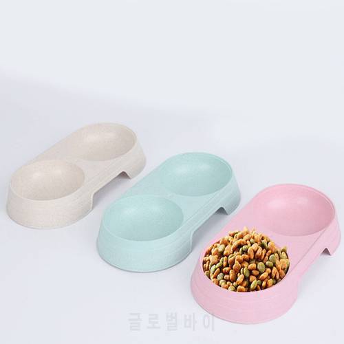 Double Pet Bowls Dog Food Water Feeder Pet Drinking Dish Feeder Cat Puppy Feeding Supplies Small Dog Accessories