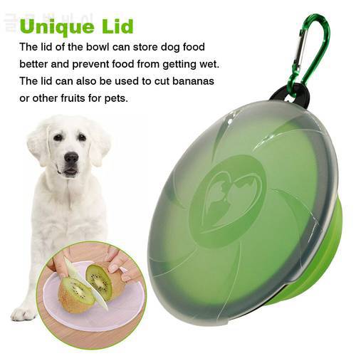 450ML Dog Bowl Foldable Eco Firendly Silicone Pet Cat Dog Food Water Feeder Travel Portable Feeding Bowls Doggy Food Container