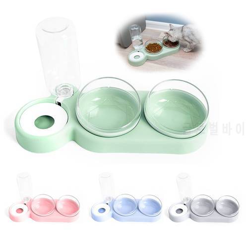 2-in-1 Pet Feeder Cats Dogs Food Bowl Water Bowls Automatic Water Dispenser For Dog Cat Feeders Drinking Pet Products