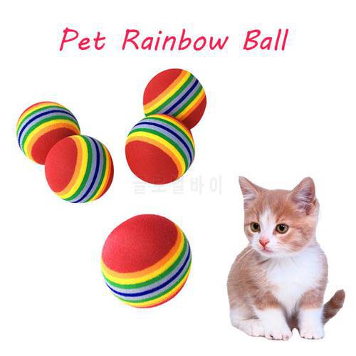 3/5PCS Rainbow Ball Cat Toy Fun Interactive Pet Products Funny Cat Dog Chew Toy Ball Training Dog Toy for Cat Accessories
