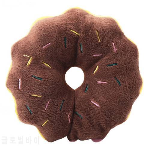 Cute Creative Donuts Shape Dog Toy Plush Bite-Resistant Pet Chew Toy Pet Squeaky Toy Pet Supplies Dog Favors Pet Toy Cartoon Toy