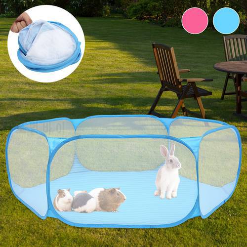 Foldable Pet Playpen Pop Open Small Animal Dog Cage Game Playground Fence for Hamster Chinchillas Guinea-Pigs Indoor Outdoor