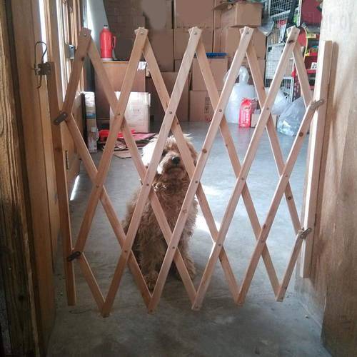 Wooden Fence Easy Installation Universal Expandable Pet Safety Separation Barrier For Indoors And Outdoors Anti-push Doors