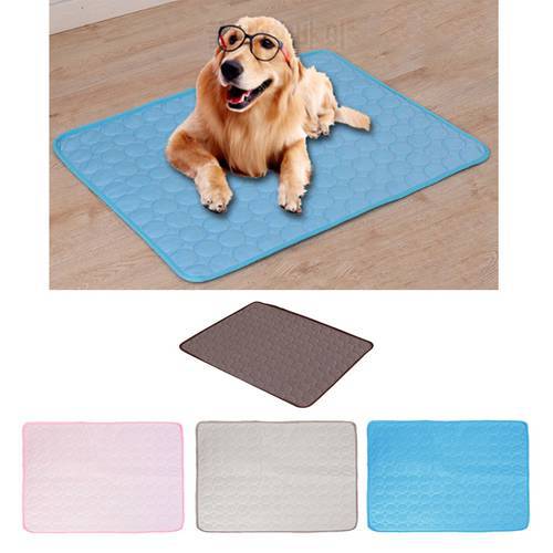 Summer Cooling Mat Pet Pad Dog Beds Mats Blue Pet Ice Pad Cool Cold Silk Moisture-Proof Cooler Mattress Cushion Puppy