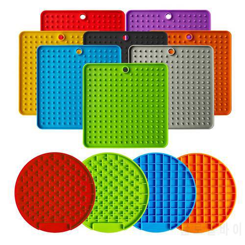 New Pet Dog Feeding Food Bowl Silicone Dog Feeding Lick Pad Dog Slow Feeders Treat Dispensing Mat For Dogs Cats Slow Food Bowls