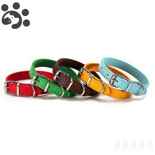 Leather Dog Collar for Small Large Dogs Puppy Leash Solid Adjustable Dogs Collars for Cat Necklace Pet Dog Accessories MP0056