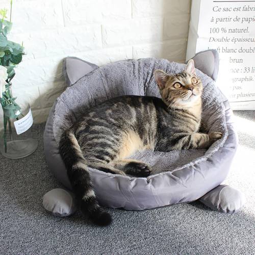 Pet Cat dog Plush Bed House for Cats Basket Mat Warm Beds Lounger for Cat Panier Pet sleep Bed Products for Cats Cama para Gato
