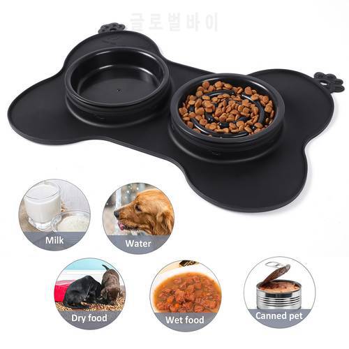 Large Collapsible Dog Pet Folding Silicone Bowl Outdoor Travel Portable Puppy Food Container Feeder Dish Bowl Dog Bowls
