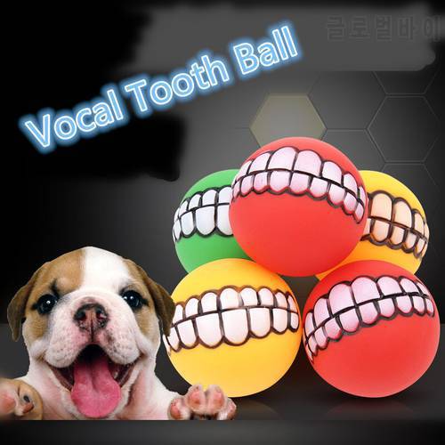 Funny Pets Dog Puppy Cat Ball Teeth Toy PVC Chew Sound Dogs Play Fetching Squeak Toys Pet Supplies