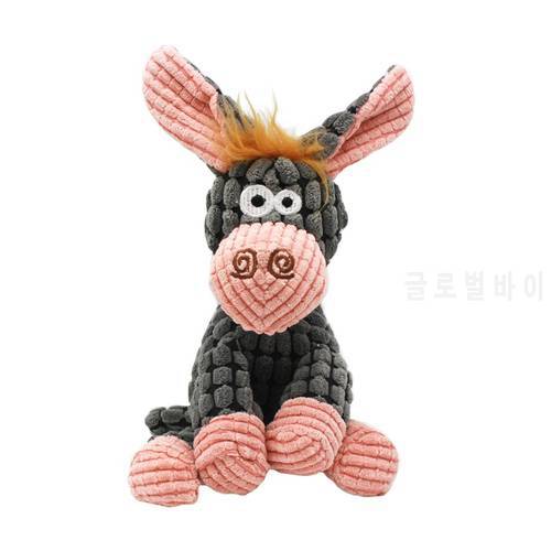 Corduroy Dog Toys Donkey Shape Squeaking Pet Toy Plush Puzzle Interactive Toy For Dogs Cats Chew Squeaker Pets Accessories