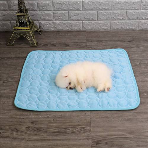 Pet Cooling Mat Breathable Ice Silk Cooling Pad For Dogs Cats Summer Comfortable Soft Cooling Mattress Pad Pet Bed For Kennel