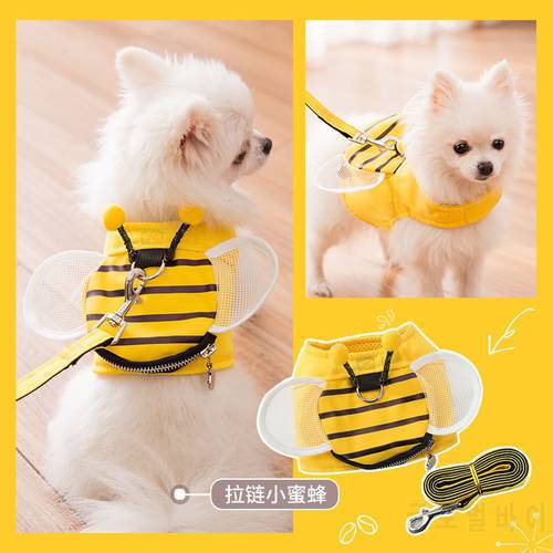 Cute Bee Vest Dog Leash Dog Leash Dog Leash Dog Leash Teddy Pet Supplies Chest Harness Cat Chain Cat Leash