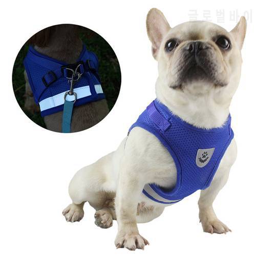 Pet Dog Harness Leash Reflective Breathable Light Mesh Chest Strap Polyester Puppy Cats Leash Vest Pet Leash For Small Large Dog