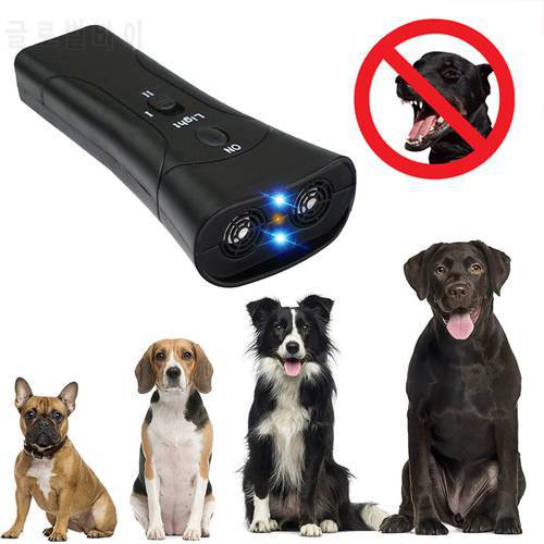 Pet Dog Repellents Anti-barking Stop Barking Training Device Trainer 3 in 1 LED Ultrasonic Dogs Training Whistle Without Battery