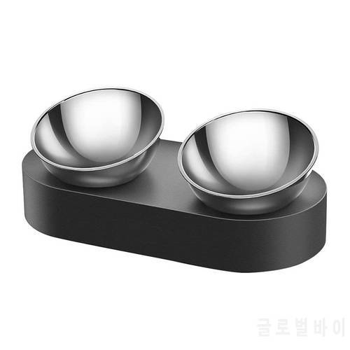 Non-Slip Stainless Steel Pet Dog Cat Double Bowls Adjustable Anti-Slip Food Water Bowl Feeder For Pets Feeding Home Cat Bowl New