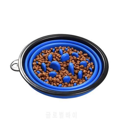 Portable Pet Dog Feeding Food Bowls Anti Choking Dog Food bowl Plastic Slow Feeder Anti-Gulping Food Plate Pet Cat Tableware