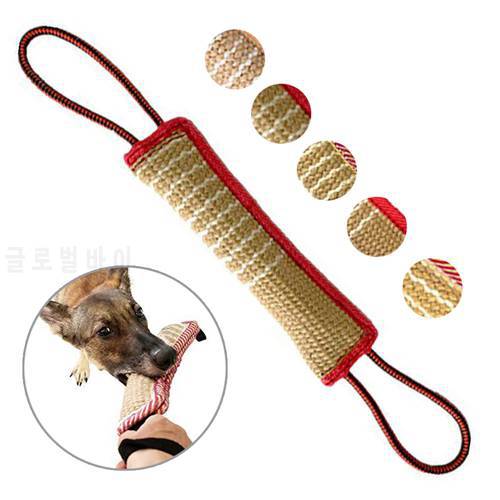 Dog Tug Toy Dog Bite Pillow Jute Bite Toy with 2 Handles for Tug of Chewing Puppy Training Interactive Play Interactive Toys